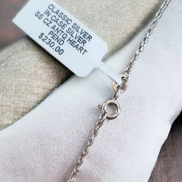 Macy's Cubic Zirconia Heart Necklace - Picture 3 of 5